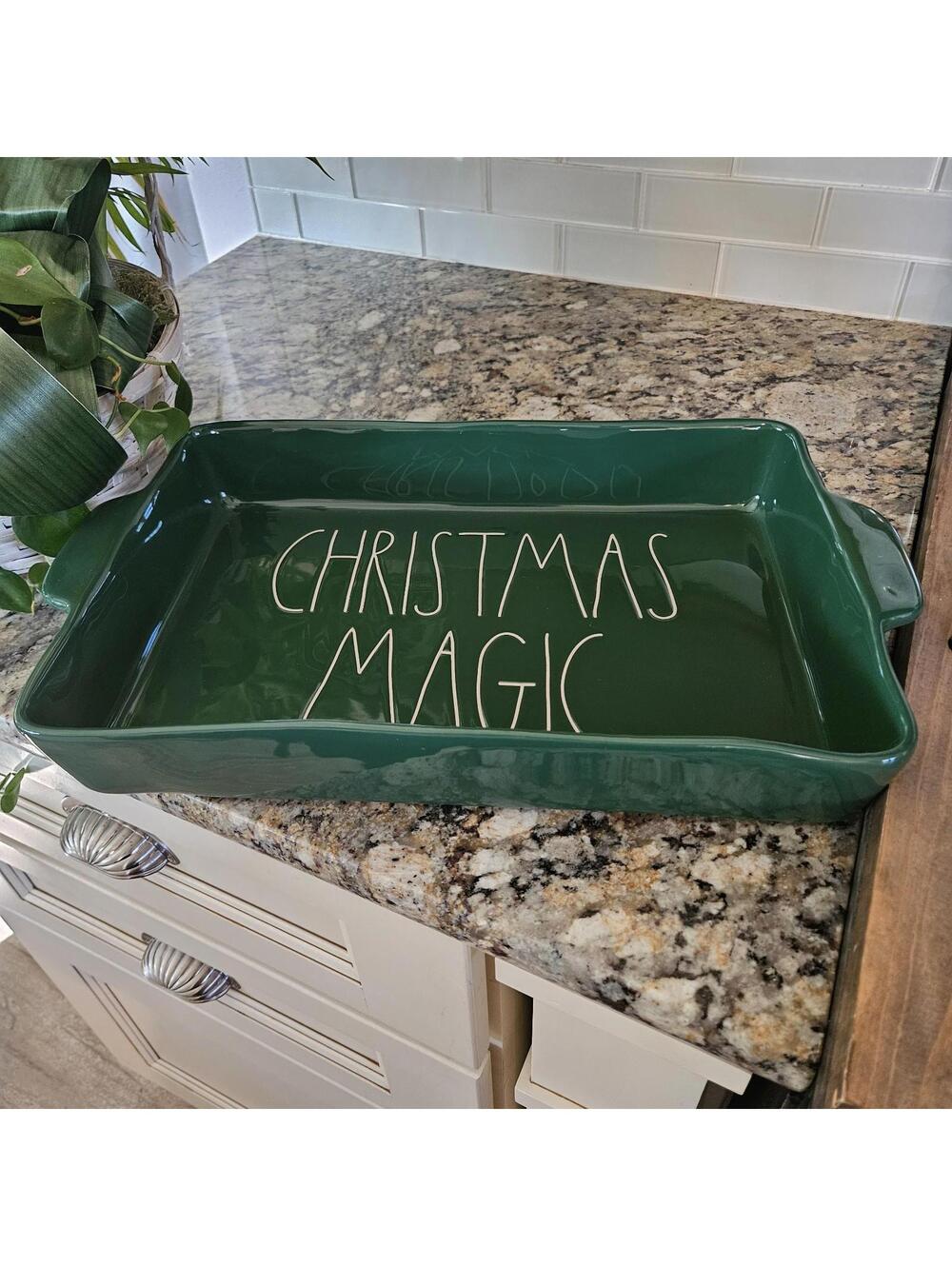 Rae Dunn "Christmas Magic" Green 9x13 Baker